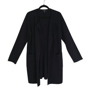 J.Crew 365 Womens Open Front Black Cardigan Sweater With Pockets Size M